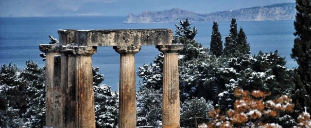 Χιόνια στην αρχαία Κόρινθο