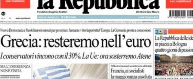 La Repubblica: Αντί να πουν μπράβο στην Ελλάδα, της ζητούν νέα μέτρα