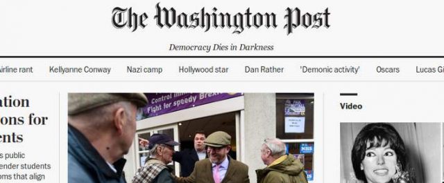 “Η Δημοκρατία πεθαίνει στο σκοτάδι”- Το νέο σλόγκαν (με νόημα) της Washington Post