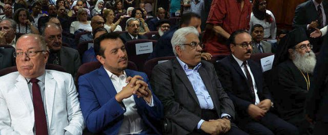 Ο Ν. Παππάς σε εκδήλωση στο Κάιρο για τα παλίμψηστα χειρόγραφα της ΙΜ Σινά