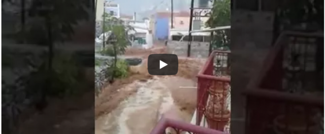 Τεράστια καταστροφή στη Σύμη από την “Ευρυδίκη” – Αυτοκίνητα παρασύρθηκαν στη θάλασσα