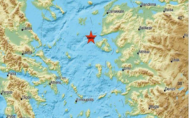 Σεισμός δυτικά της Μυτιλήνης
