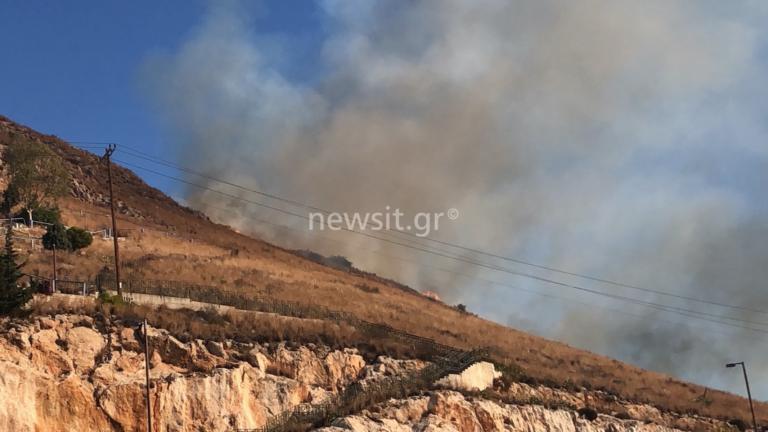 Συναγερμός στην πυροσβεστική: Φωτιά στον περιφερειακό του Περάματος (vid)
