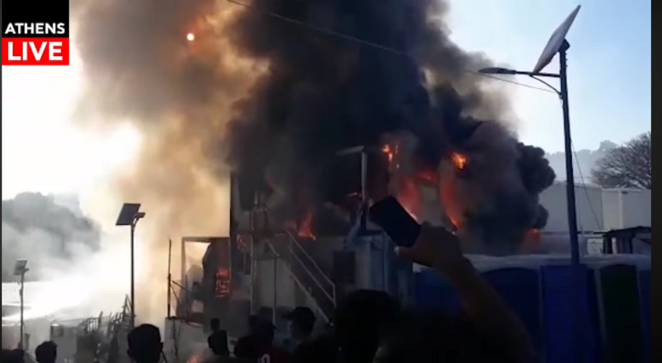 Νέο βίντεο ντοκουμέντο από τη φωτιά στη Μόρια αποδυναμώνει τη θεωρία των επεισοδίων (vid)