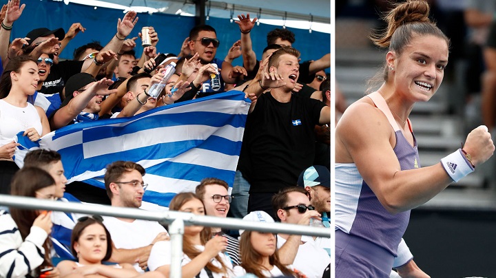 Australian Open: Εκτός γηπέδου Έλληνες που φώναζαν συνθήματα και κατά των Σκοπίων – Στο πλευρό τους η Σάκκαρη