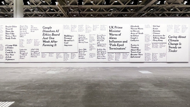 «TL;DR», τίτλοι ειδήσεων από Ron Terada στην Art Basel