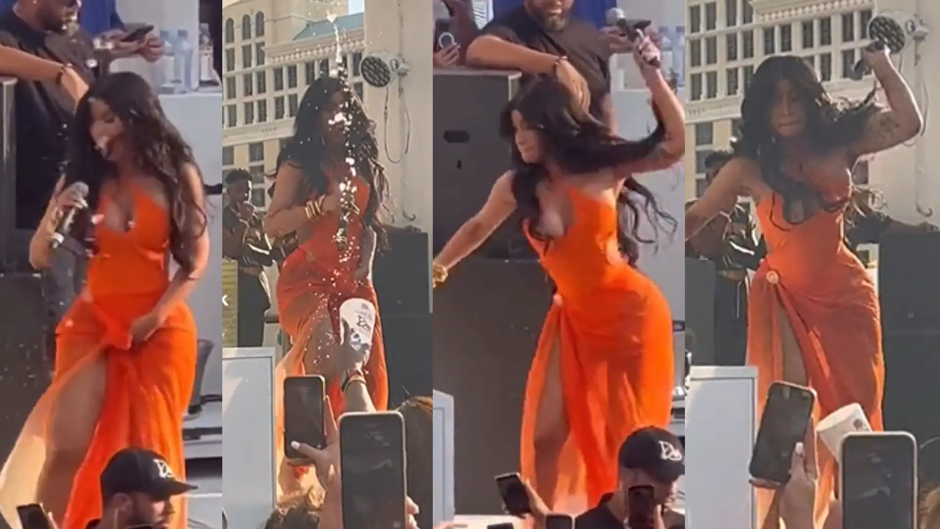 Η Cardi B εκτόξευσε το μικρόφωνό της σε γυναίκα που της πέταξε αναψυκτικό
