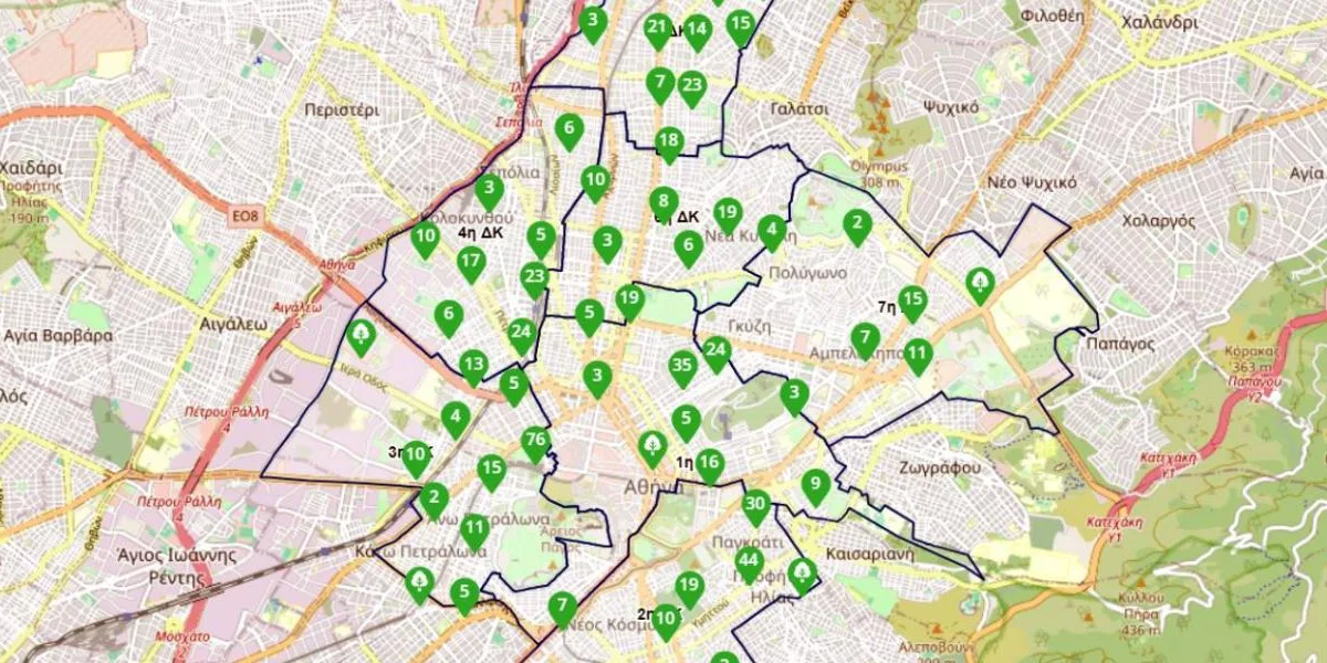 Δήμος Αθηναίων: Διαδραστικός χάρτης με τα δέντρα που φυτεύονται στην πόλη