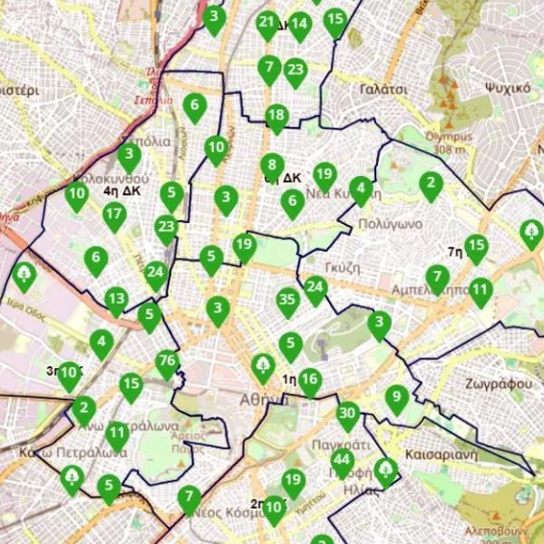 Δήμος Αθηναίων: Διαδραστικός χάρτης με τα δέντρα που φυτεύονται στην πόλη