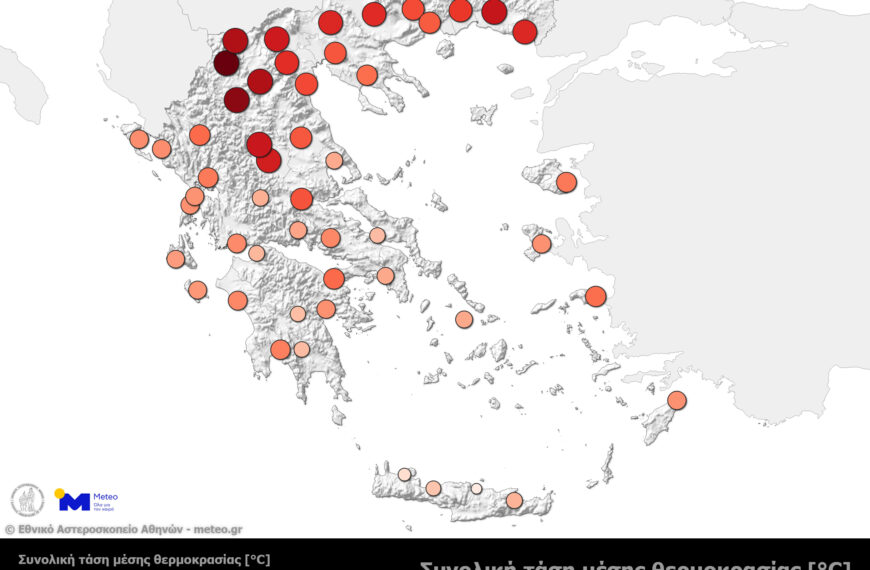 Πάνω από 1,5 °C η αύξηση της μέσης θερμοκρασίας στη χώρα μας&hellip;