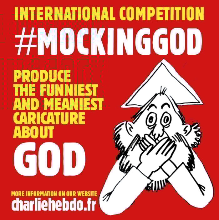 «Περιγελώντας τον Θεό» — Διεθνής διαγωνισμός γελοιογραφίας από το Charlie Hebdo #RireDeDieu #MockingGod