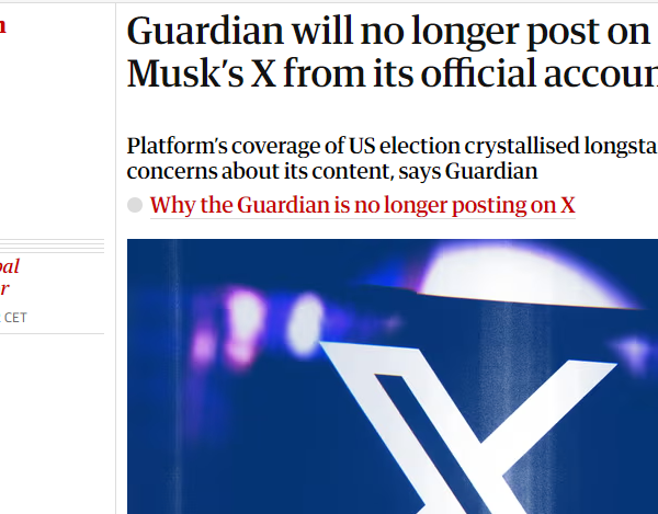 Ιστορική απόφαση του Guardian: Σταματάει τις αναρτήσεις στο X του Έλον Μασκ
