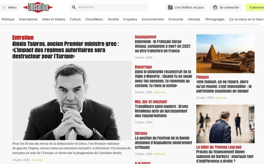 Αλέξης Τσίπρας στη Liberation: «Η επίδραση των αυταρχικών καθεστώτων θα είναι καταστροφική για την Ευρώπη»