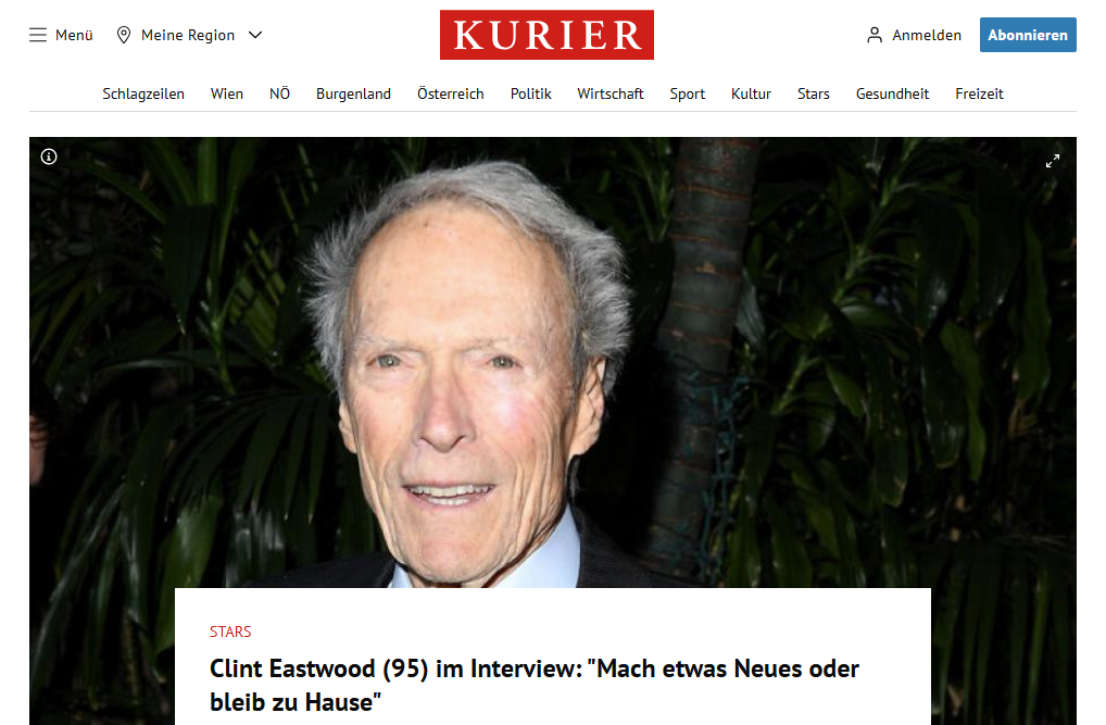 Ο Κλιντ Ίστγουντ διαψεύδει ότι έδωσε συνέντευξη στην αυστριακή εφημερίδα Kurier