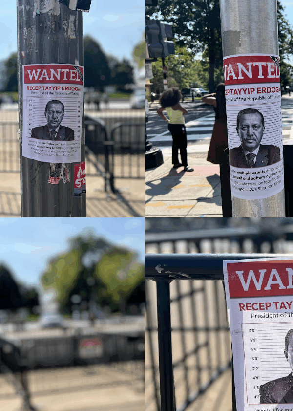 «Καταζητείται»: Αφίσες κατά Ερντογάν στους δρόμους των ΗΠΑ πριν τη συνάντηση με Τραμπ