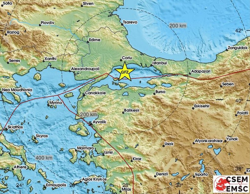 Σεισμός 5 Ρίχτερ στην Τουρκία: Αναστάτωση στην Κωνσταντινούπολη