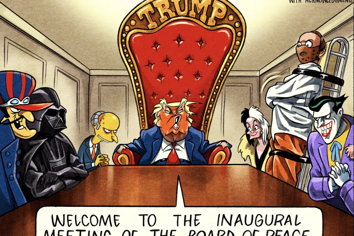 Συμβούλιο Ειρήνης: Η οργουελική ειρωνεία του Ben Jennings για τη νέα διεθνή τάξη&hellip;