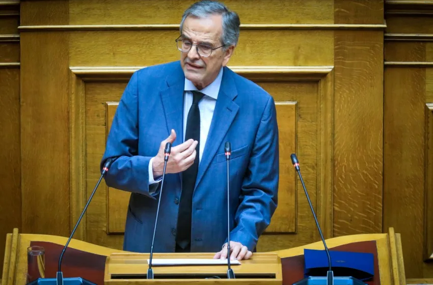 Παρέμβαση Σαμαρά στη Βουλή: Σφοδρή επίθεση για εθνικά θέματα και υποκλοπές